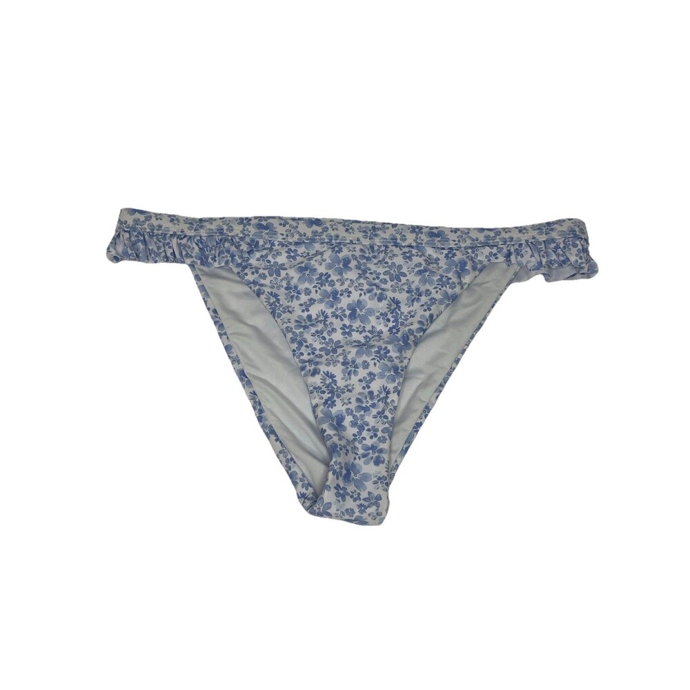 altar'd state Women's Blue Medium Swim Bikini Bottoms New Floral Ruffle